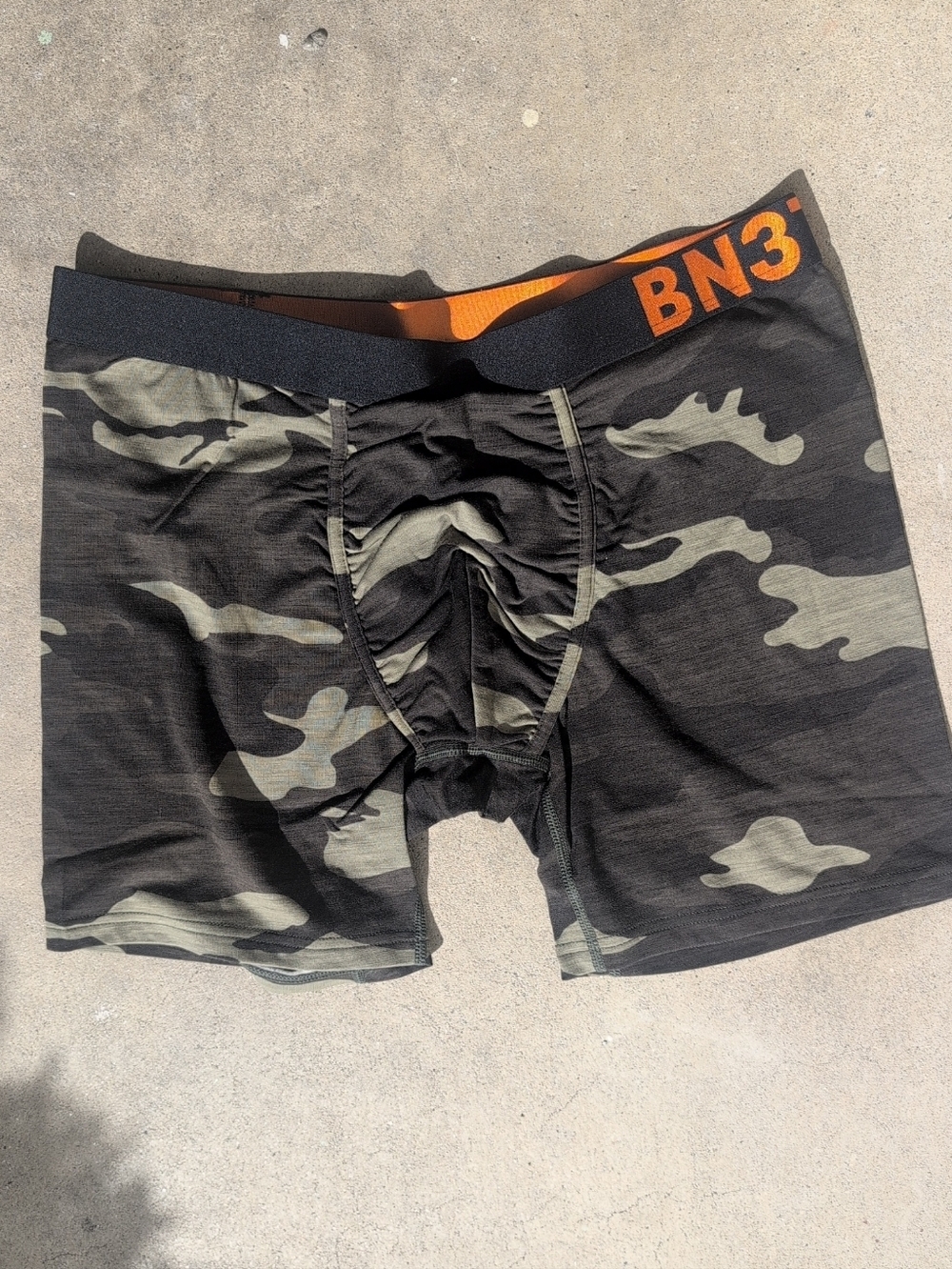 BN3TH Glacier Creek Spruce Camo Boxer Briefs - Black & Olive Green Size M,